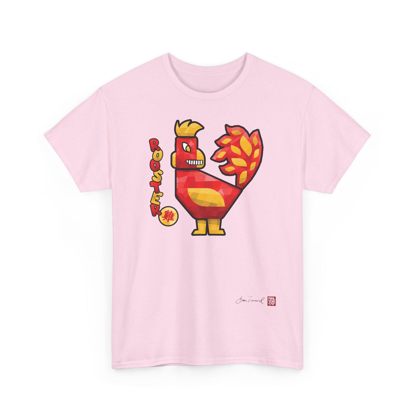 Der Hahn. Chinesisches Sternzeichen Hahn. Geometrisches Kunstdesign. Symbol für Selbstbewusstsein und Glück. Unisex T-Shirt. Bram Tanamal