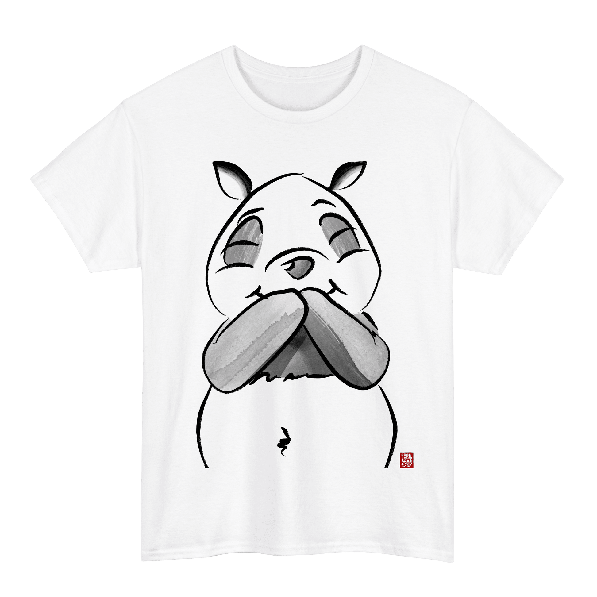 Amused Panda. Unisex T-Shirt.