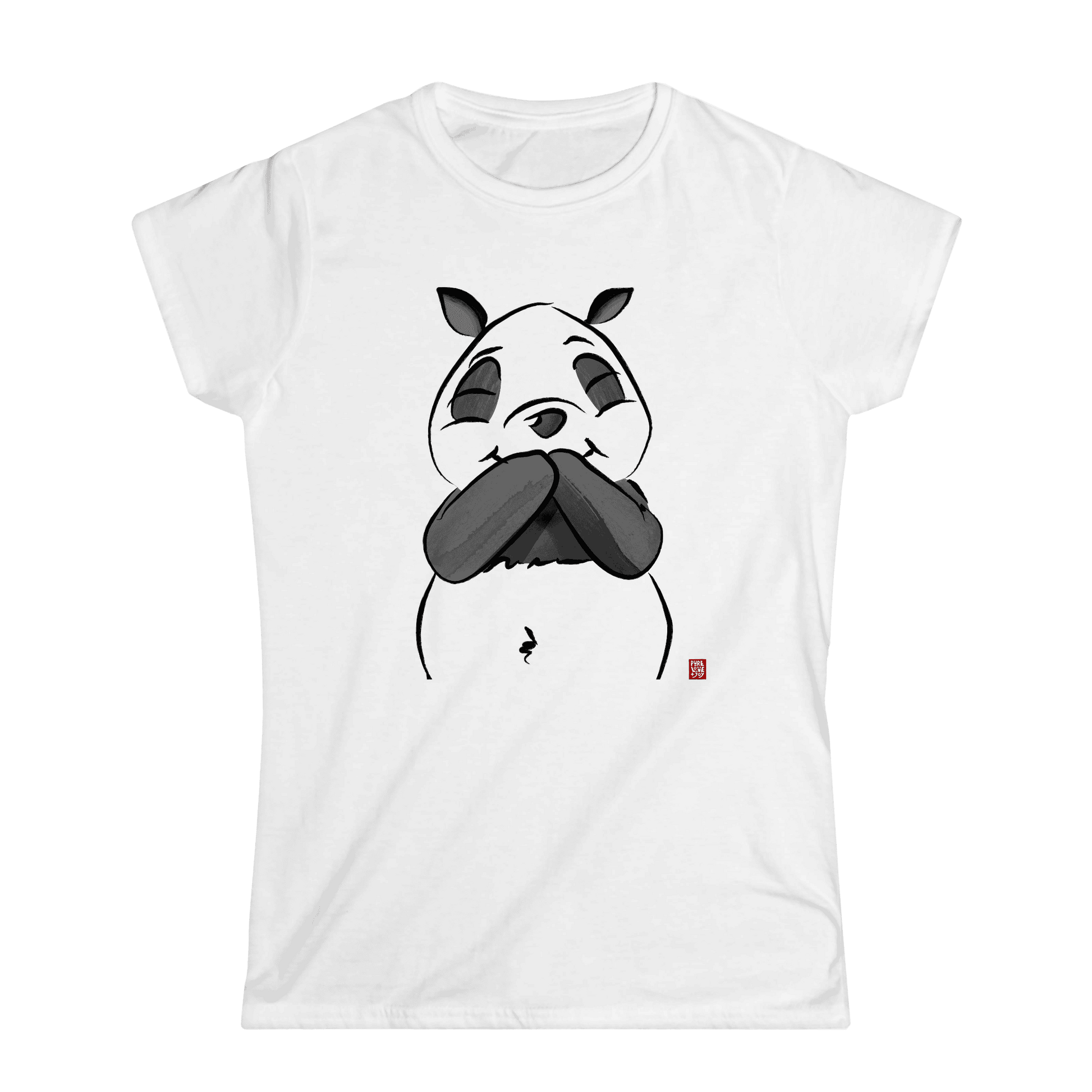 Amüsierter Panda. Frauen T-Shirt.