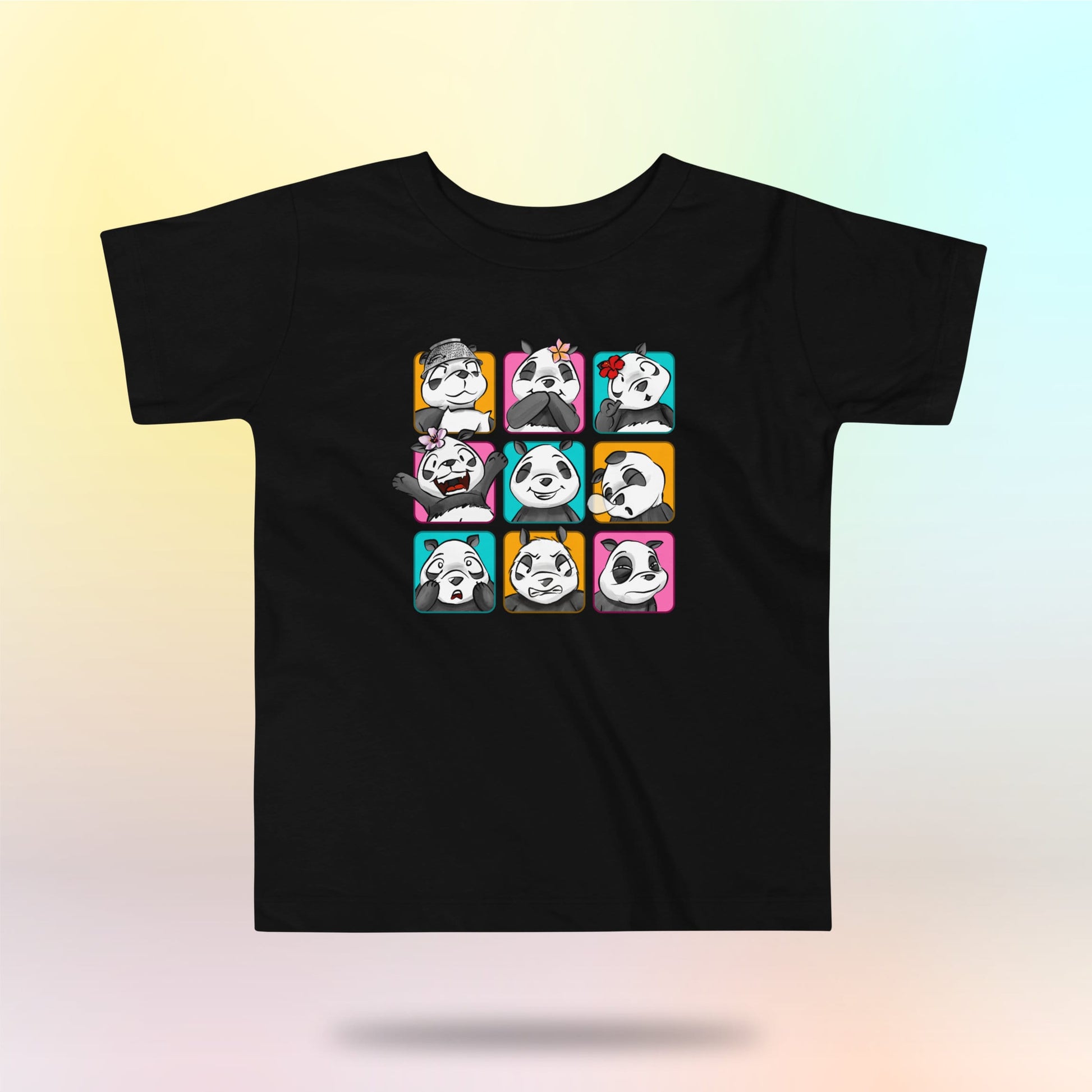 Panda Vibes 3x3. Panda face on toddler t-shirt. 2-5 years