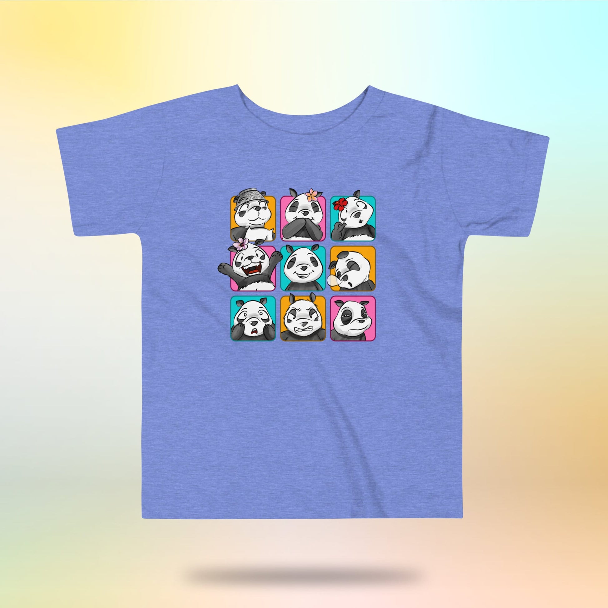 Panda Vibes 3x3. Panda face on toddler t-shirt. 2-5 years