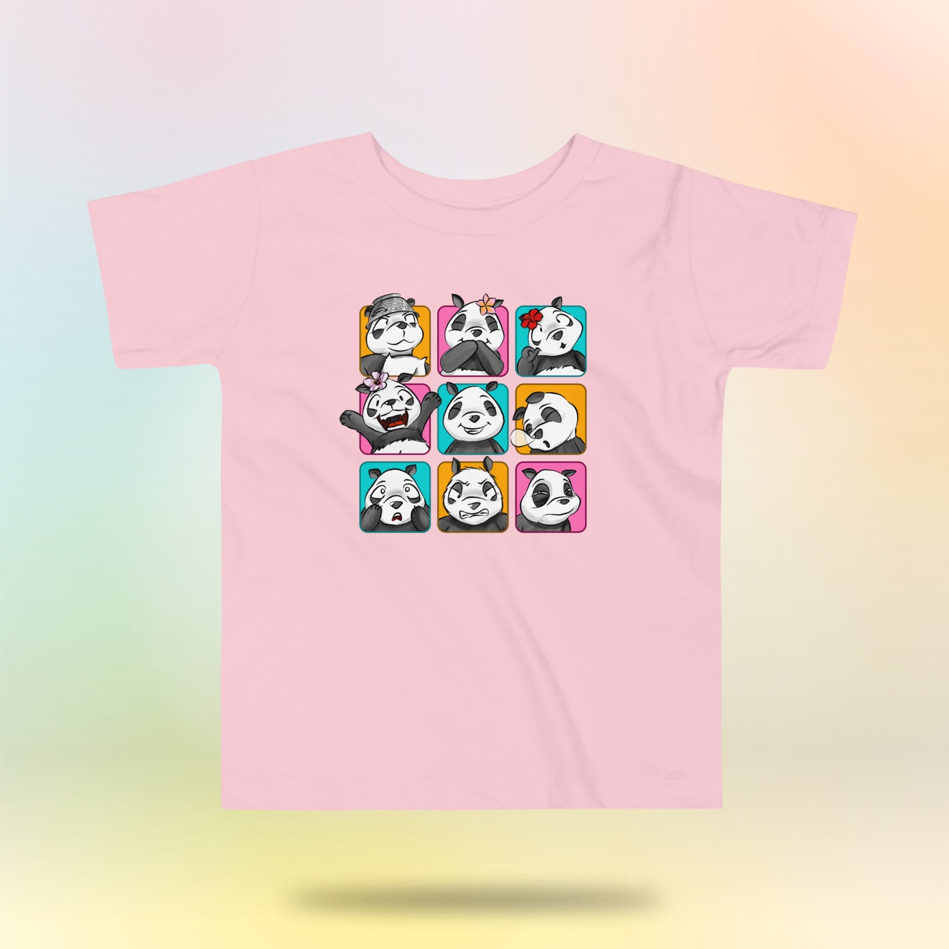 Panda Vibes 3x3. Panda face on toddler t-shirt. 2-5 years
