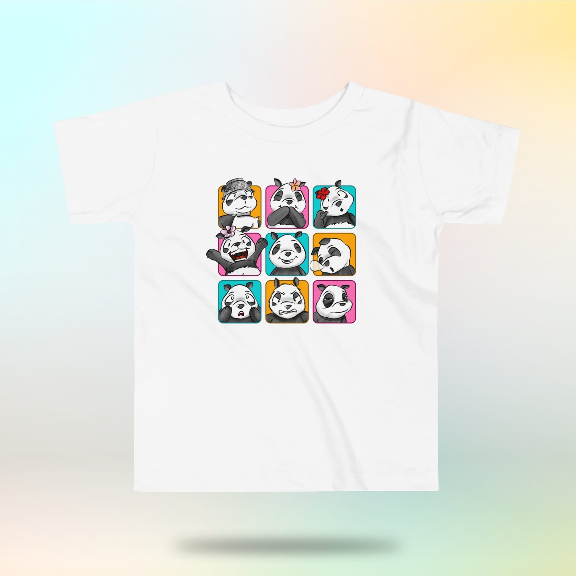 Panda Vibes 3x3. Panda face on toddler t-shirt. 2-5 years