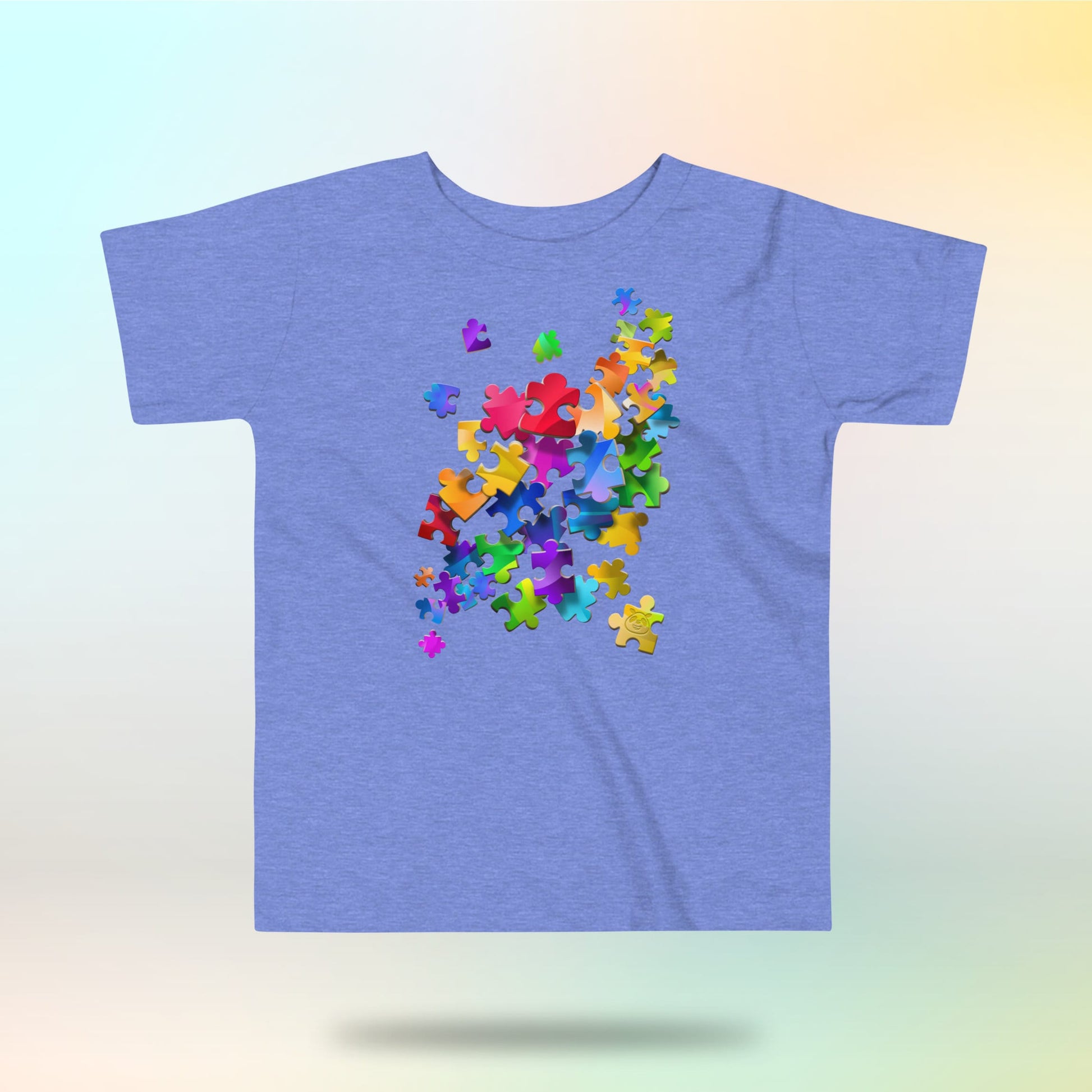 Colorful Unity Tee. Puzzle pieces. Toddler T-shirt. 2-5 years. Bright