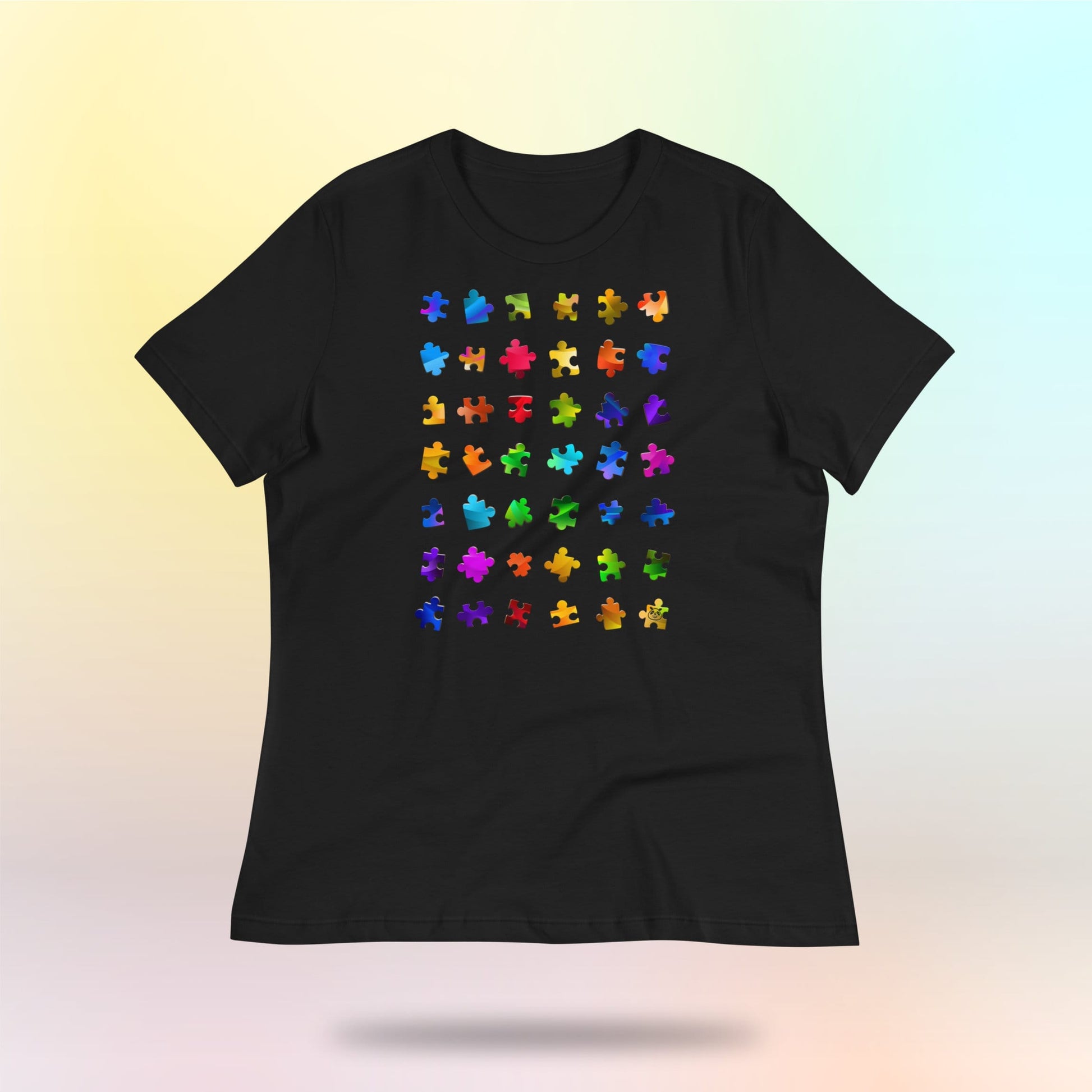 Unity Puzzle. Puzzle Matrix. Loose-fitting women's T-shirt. Black