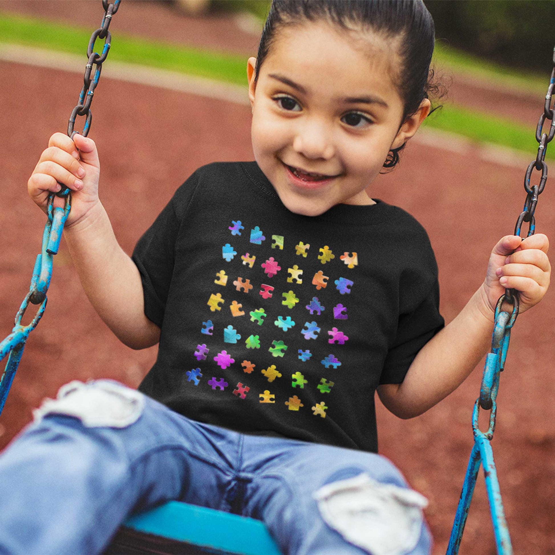 Unity Puzzle. Puzzle Matrix. Toddler T-Shirt. 2-5 Years. Black