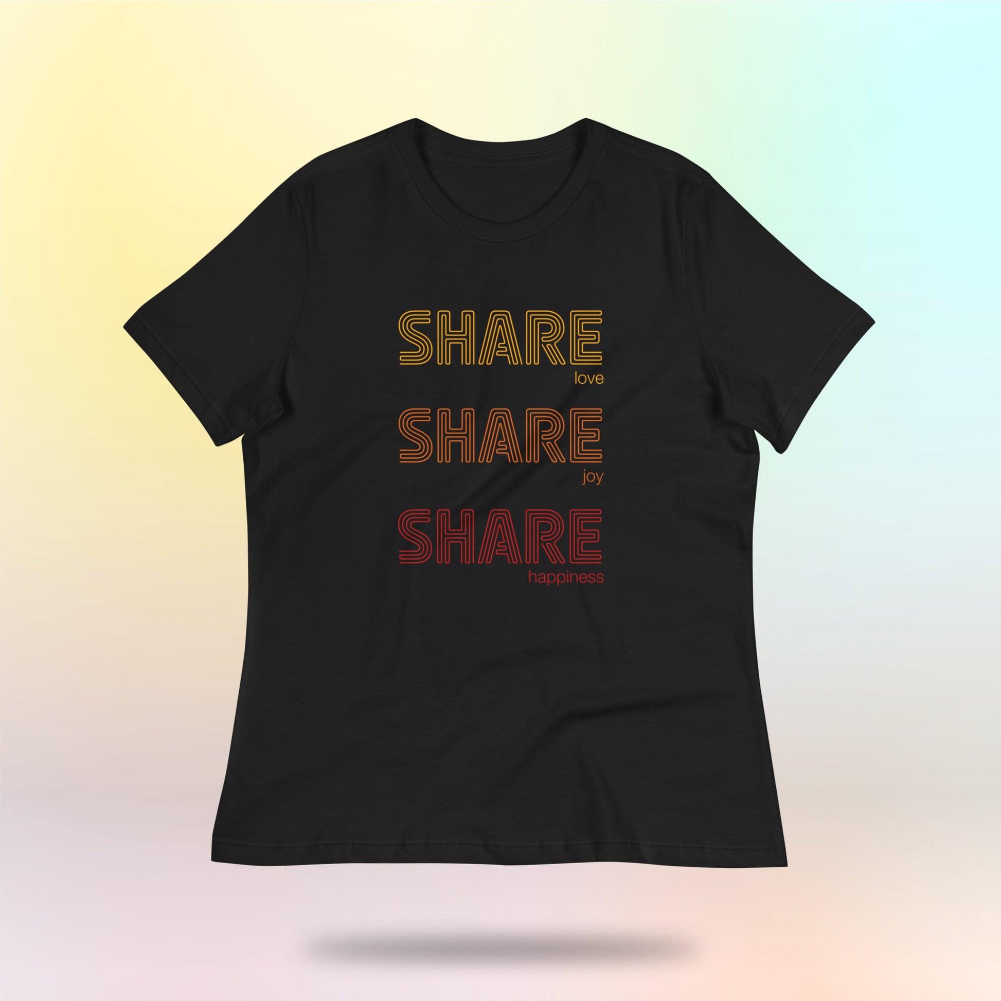 Share love, share joy, share happiness. Women's loose t-shirt. Dark
