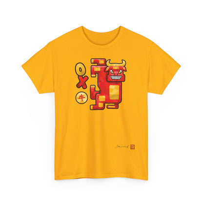 The Ox. Chinese zodiac sign. Abstract low-poly design. Symbol of strength and endurance. Unisex T-shirt. Bram Tanamal