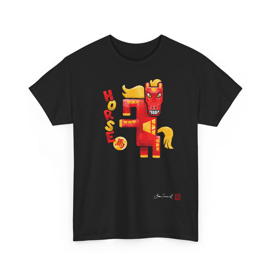 The Horse. Dynamic horse design. Chinese zodiac horse. Geometric art. Power &amp; freedom. Unisex T-shirt. Bram Tanamal