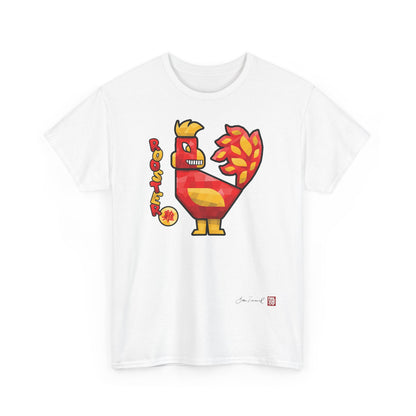 The Rooster. Chinese zodiac sign Rooster. Geometric art design. Symbol of self-confidence and good luck. Unisex T-shirt. Bram Tanamal