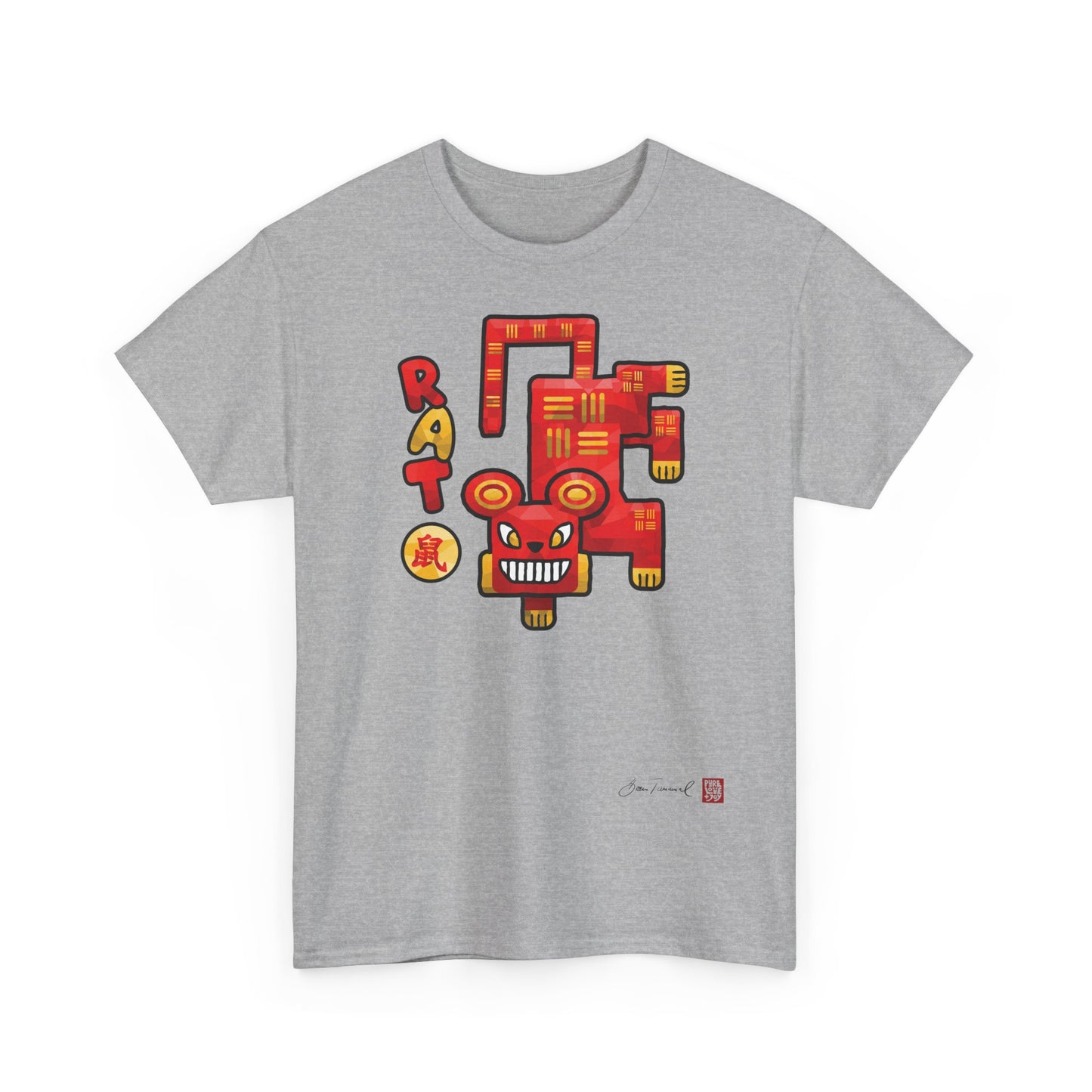 The Rat. Chinese zodiac sign Rat. Powerful red &amp; gold. Tradition meets modern art. Unisex T-Shirt. Bram Tanamal