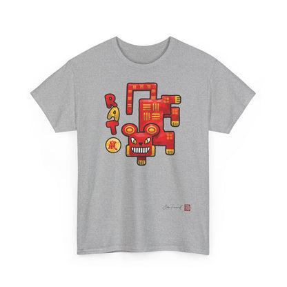 The Rat. Chinese zodiac sign Rat. Powerful red &amp; gold. Tradition meets modern art. Unisex T-Shirt. Bram Tanamal