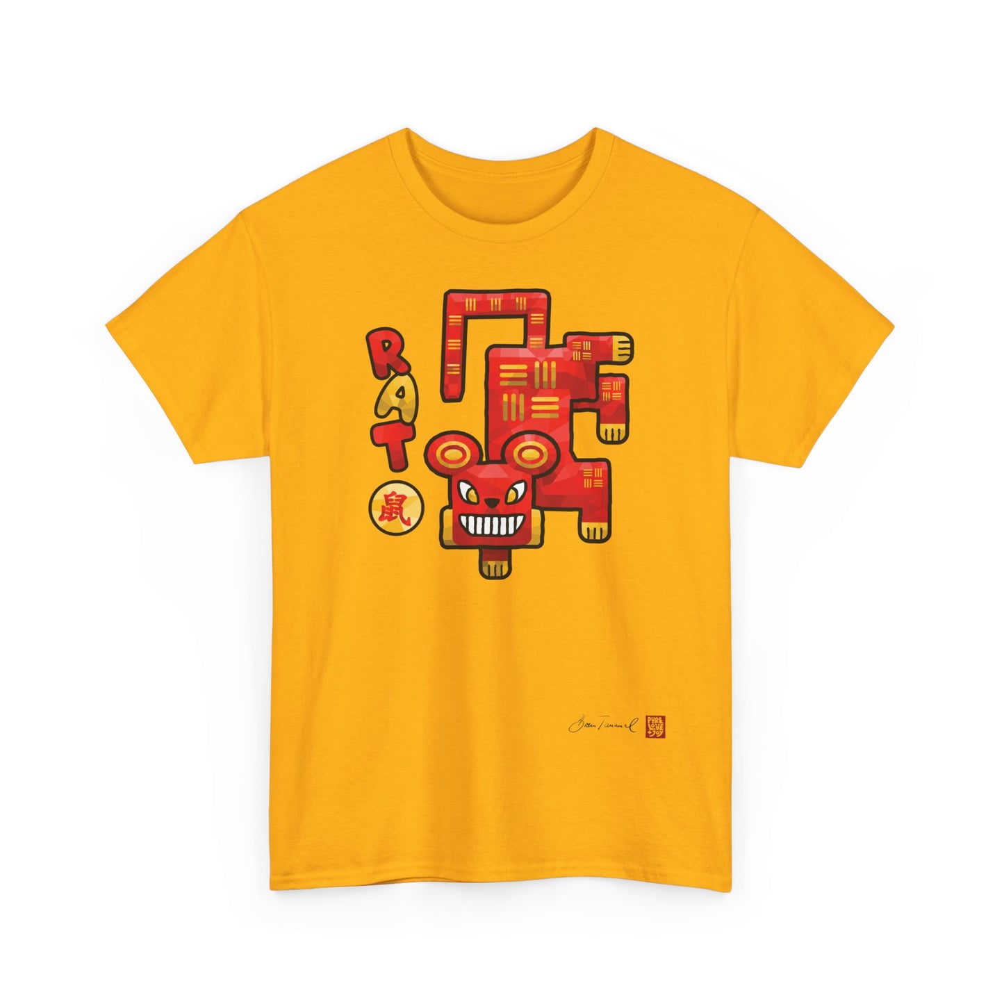 The Rat. Chinese zodiac sign Rat. Powerful red &amp; gold. Tradition meets modern art. Unisex T-Shirt. Bram Tanamal