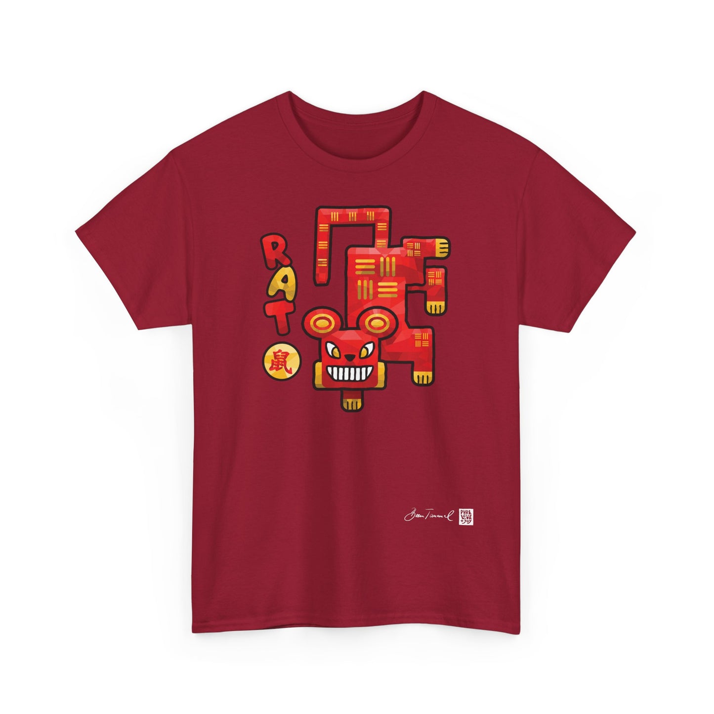 The Rat. Chinese zodiac sign Rat. Powerful red &amp; gold. Tradition meets modern art. Unisex T-Shirt. Bram Tanamal