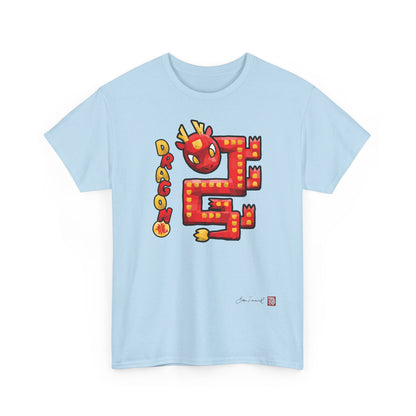 The Dragon. Chinese zodiac sign. Geometric mosaic design. Lucky charm gift. Feng Shui style. Unisex T-shirt. Bram Tanamal