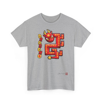 The Dragon. Chinese zodiac sign. Geometric mosaic design. Lucky charm gift. Feng Shui style. Unisex T-shirt. Bram Tanamal