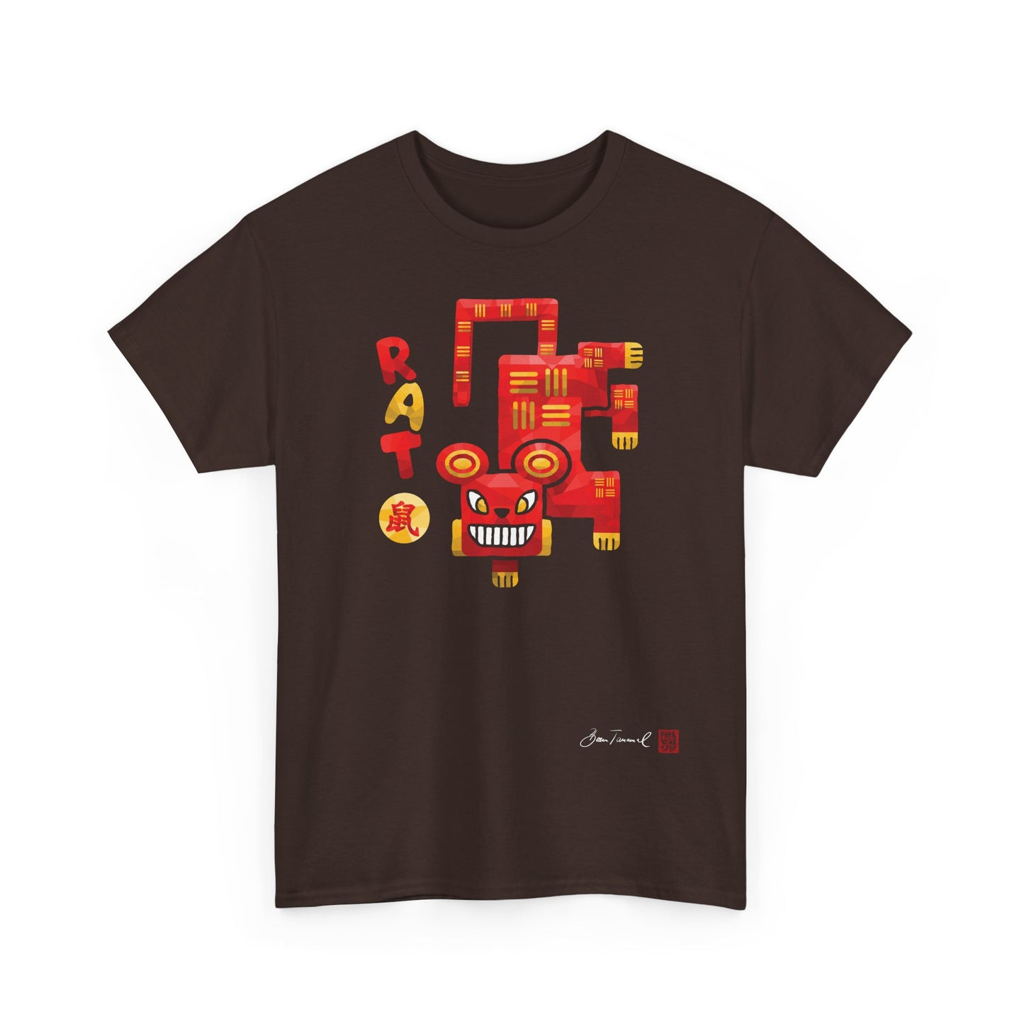 The Rat. Chinese zodiac sign Rat. Powerful red &amp; gold. Tradition meets modern art. Unisex T-Shirt. Bram Tanamal
