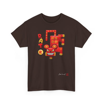 The Rat. Chinese zodiac sign Rat. Powerful red &amp; gold. Tradition meets modern art. Unisex T-Shirt. Bram Tanamal