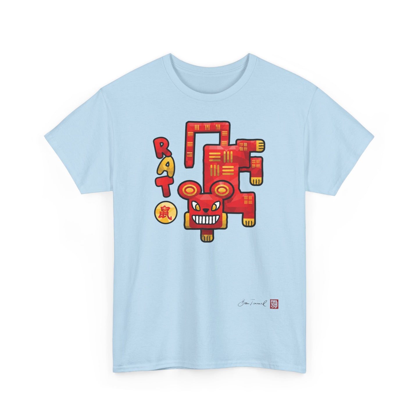 The Rat. Chinese zodiac sign Rat. Powerful red &amp; gold. Tradition meets modern art. Unisex T-Shirt. Bram Tanamal