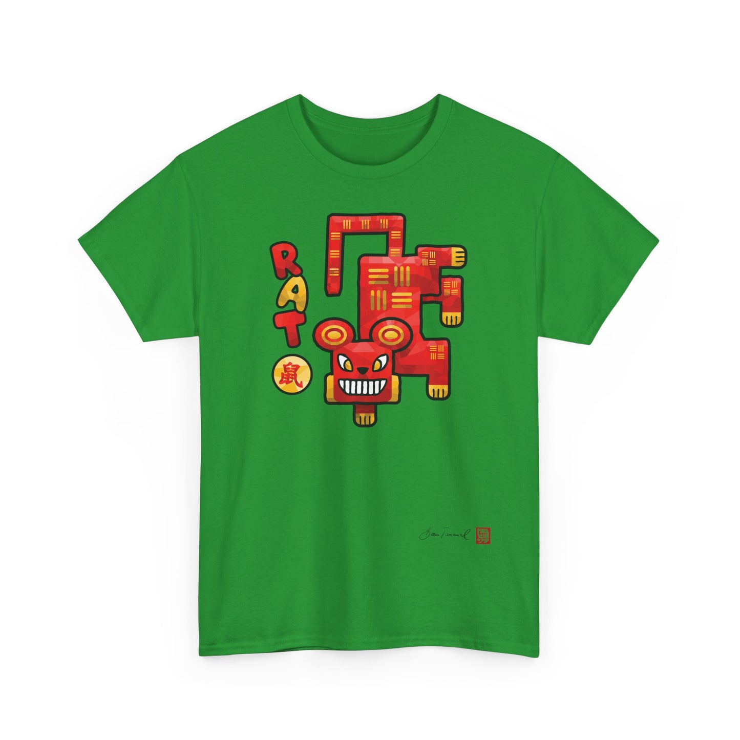 The Rat. Chinese zodiac sign Rat. Powerful red &amp; gold. Tradition meets modern art. Unisex T-Shirt. Bram Tanamal