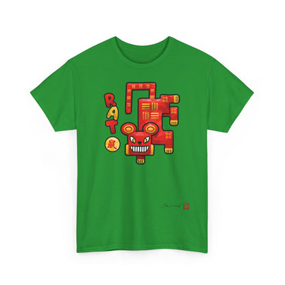 The Rat. Chinese zodiac sign Rat. Powerful red &amp; gold. Tradition meets modern art. Unisex T-Shirt. Bram Tanamal
