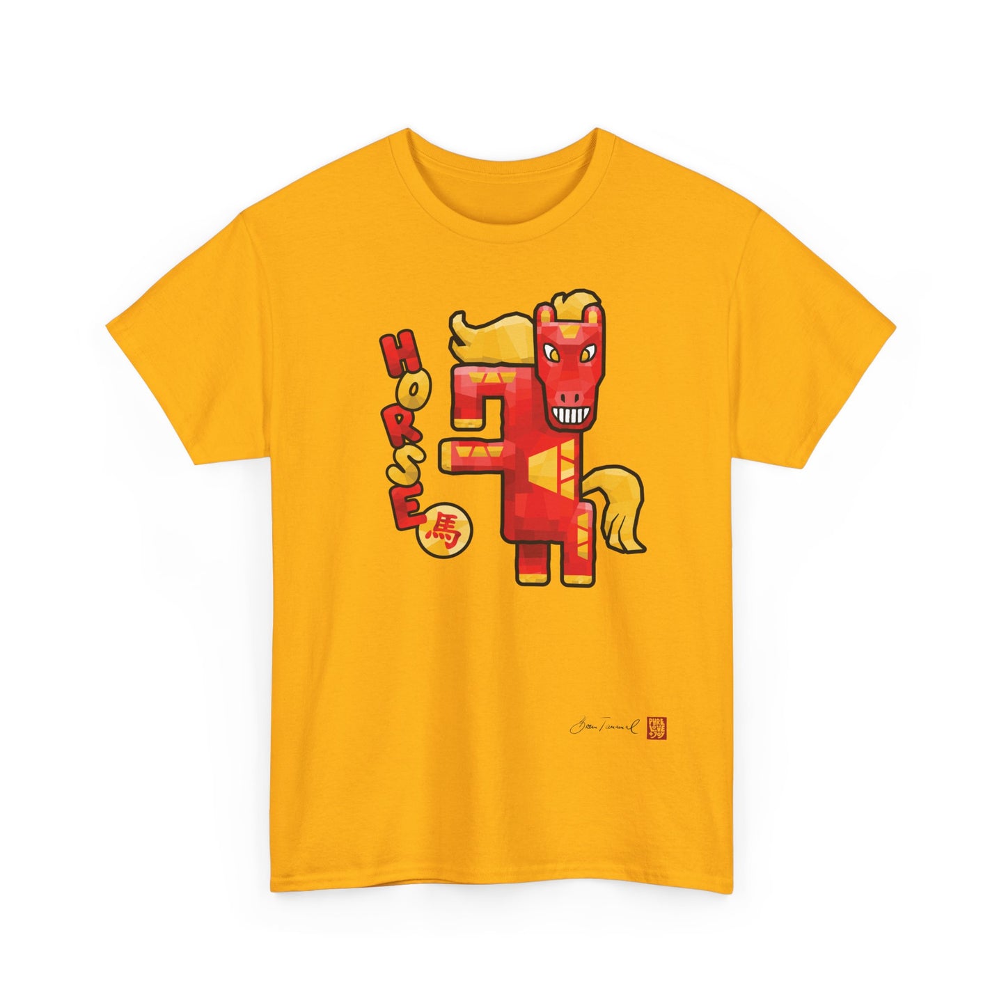 The Horse. Dynamic horse design. Chinese zodiac horse. Geometric art. Power &amp; freedom. Unisex T-shirt. Bram Tanamal