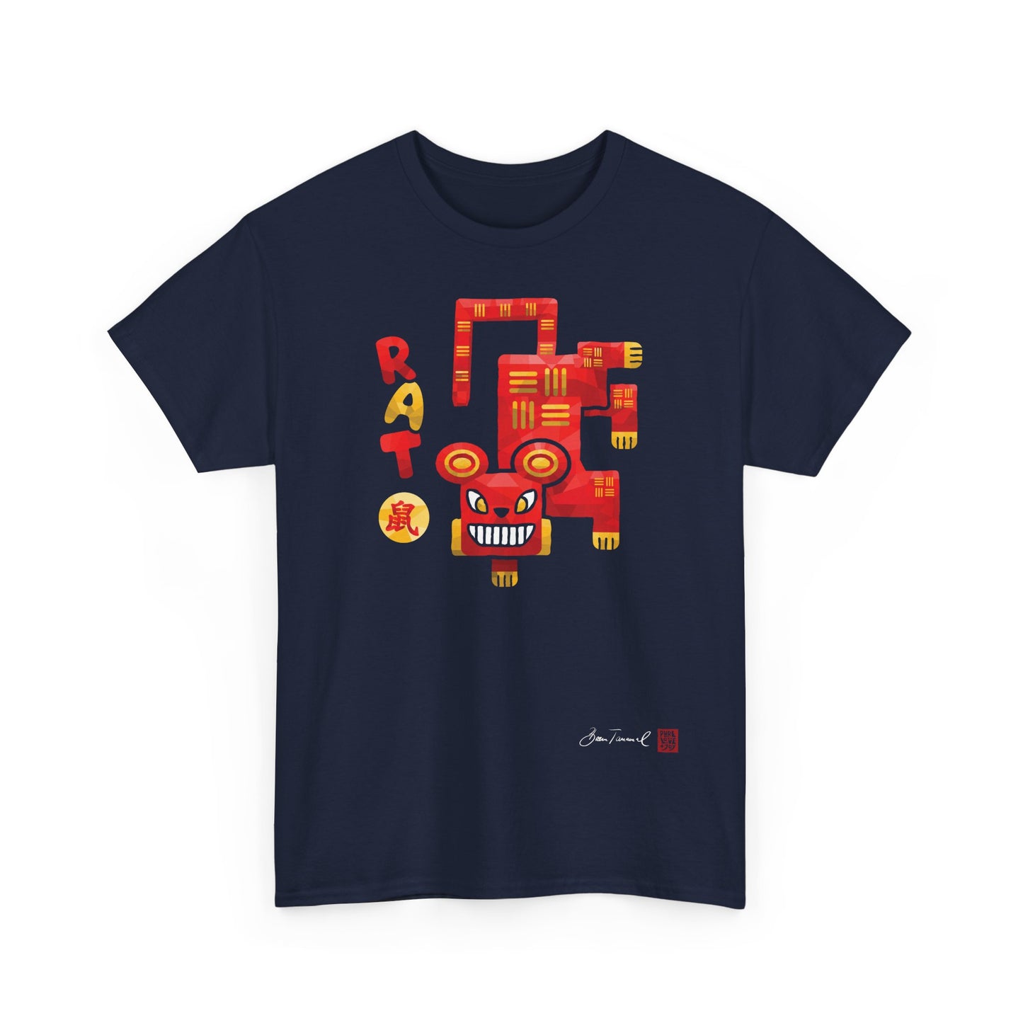 The Rat. Chinese zodiac sign Rat. Powerful red &amp; gold. Tradition meets modern art. Unisex T-Shirt. Bram Tanamal