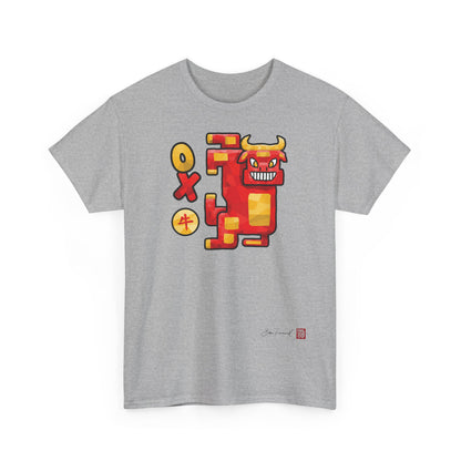 The Ox. Chinese zodiac sign. Abstract low-poly design. Symbol of strength and endurance. Unisex T-shirt. Bram Tanamal