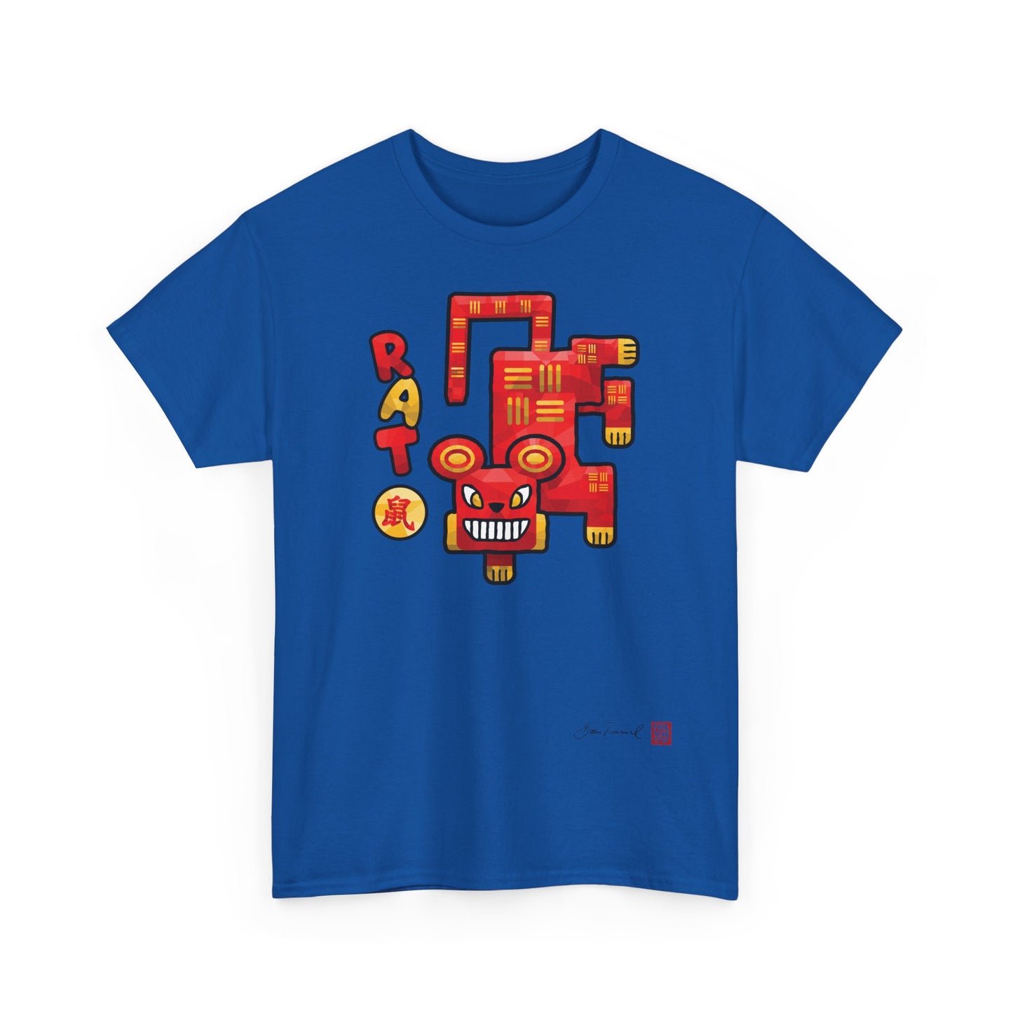 The Rat. Chinese zodiac sign Rat. Powerful red &amp; gold. Tradition meets modern art. Unisex T-Shirt. Bram Tanamal