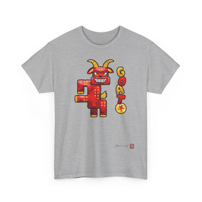 The Goat. Chinese zodiac sign. Modern design. Symbol of creativity and harmony. Esoteric T-shirt. Unisex shirt. Bram Tanamal