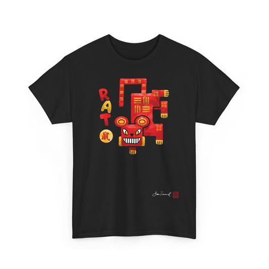 The Rat. Chinese zodiac sign Rat. Powerful red &amp; gold. Tradition meets modern art. Unisex T-Shirt. Bram Tanamal