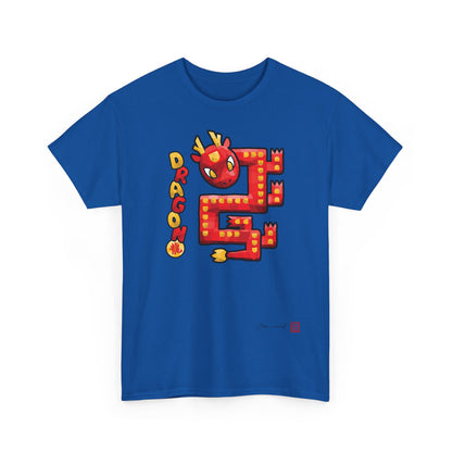 The Dragon. Chinese zodiac sign. Geometric mosaic design. Lucky charm gift. Feng Shui style. Unisex T-shirt. Bram Tanamal