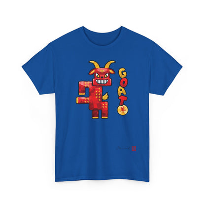 The Goat. Chinese zodiac sign. Modern design. Symbol of creativity and harmony. Esoteric T-shirt. Unisex shirt. Bram Tanamal