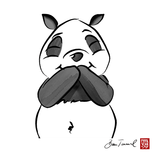 Amüsierter Panda. Frauen T-Shirt.