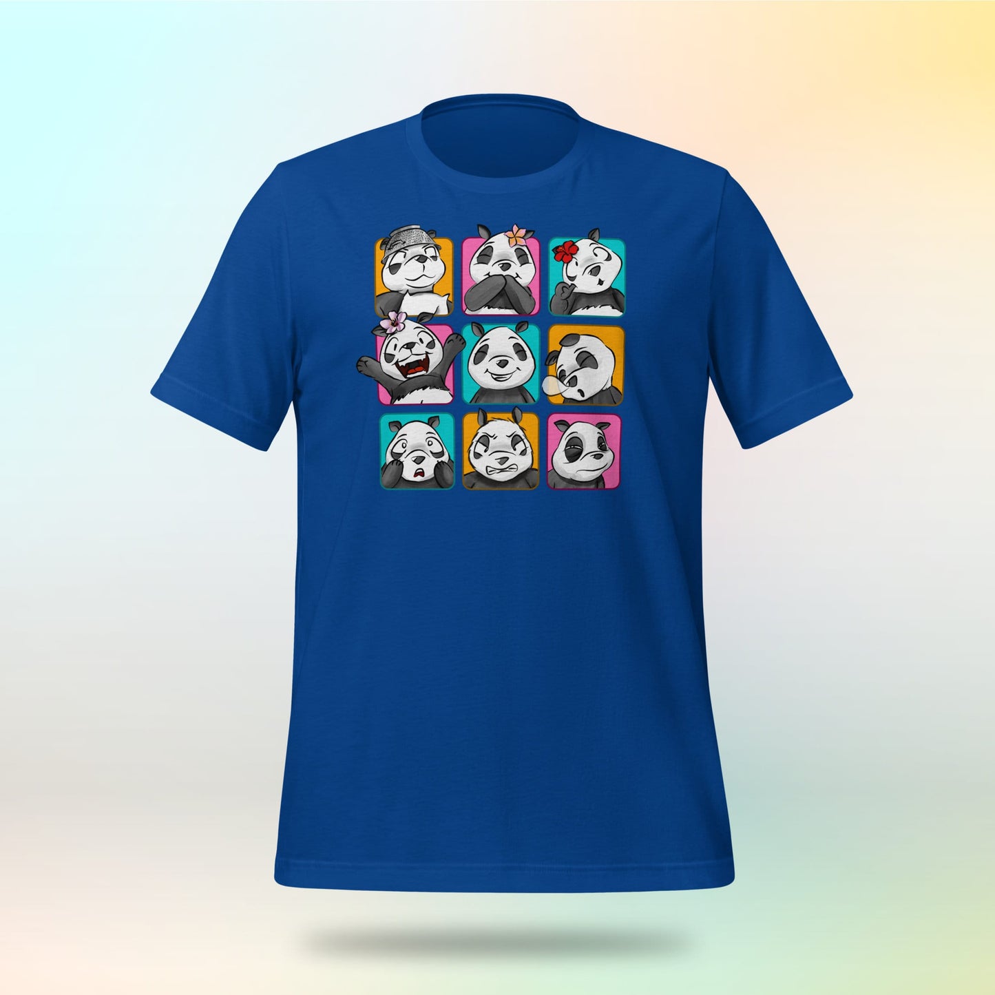 Panda Vibes 3x3. Panda Gesicht auf Unisex T-Shirt