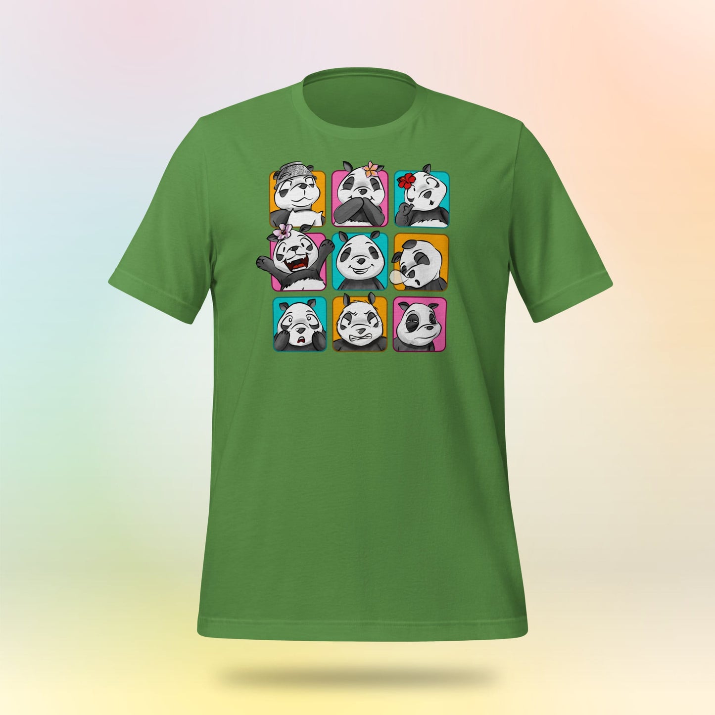 Panda Vibes 3x3. Panda Gesicht auf Unisex T-Shirt