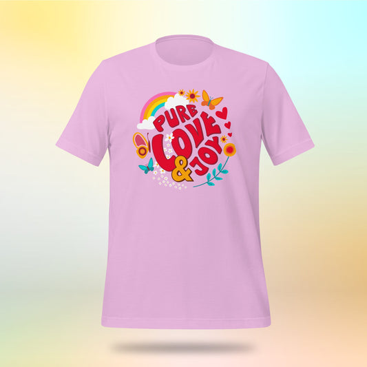 Pure Love and Joy (classic). Gute Laune satt! Unisex T-Shirt. SE