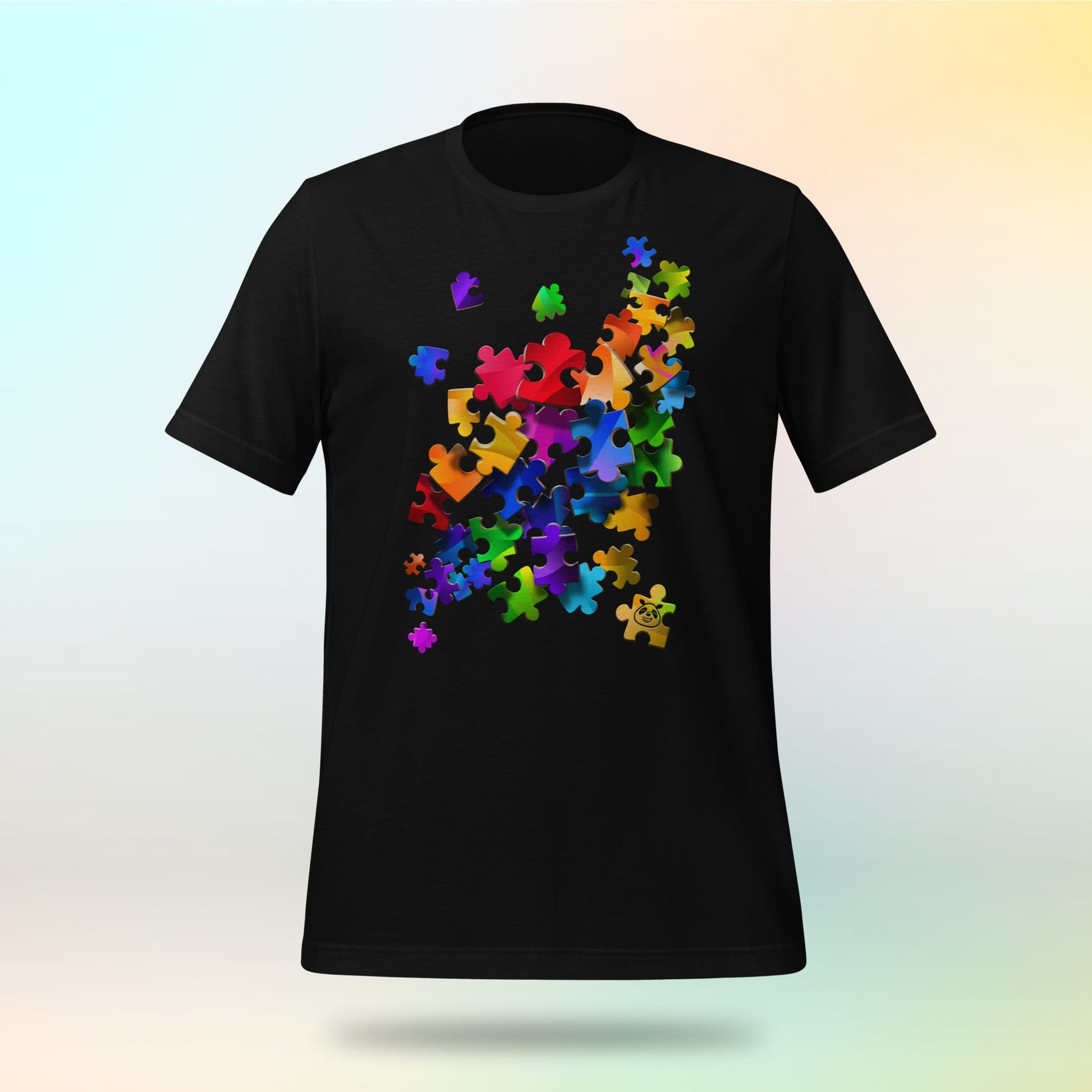Colorful Unity Tee. Puzzle pieces. Unisex T-shirt. Dark