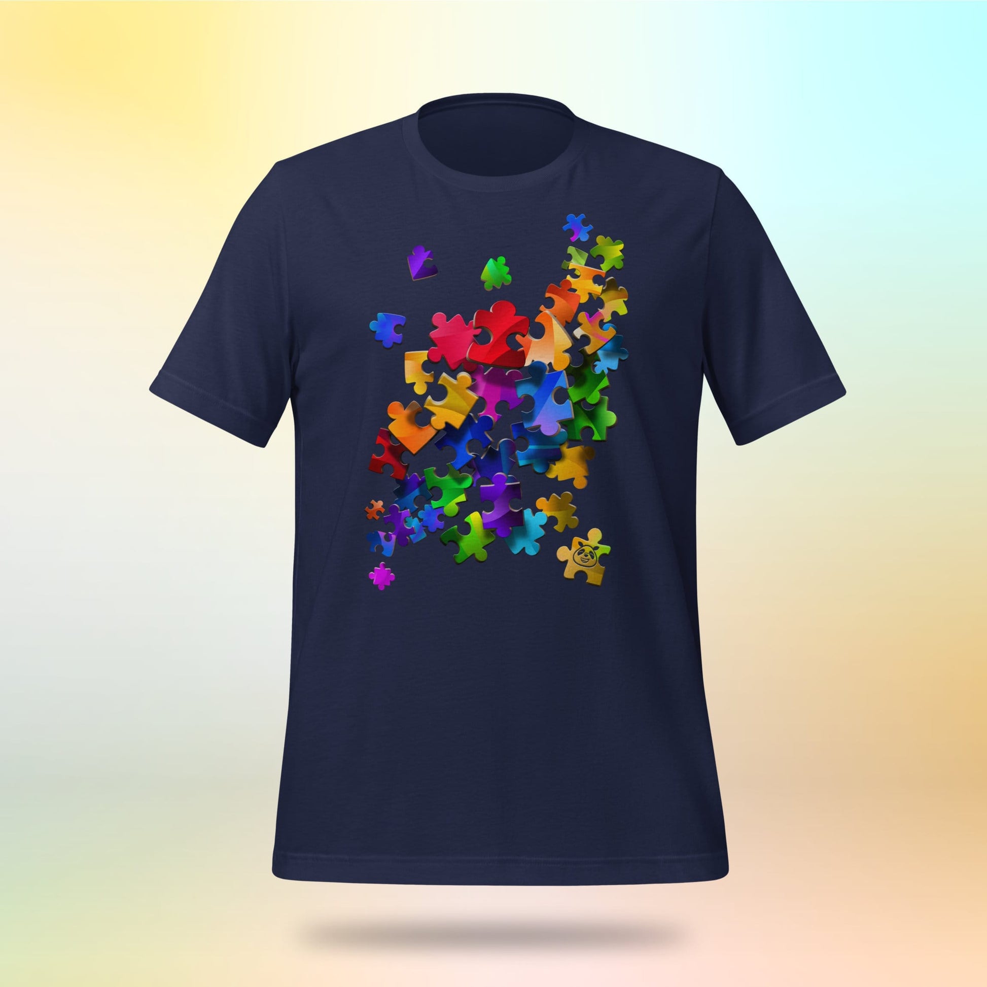 Colorful Unity Tee. Puzzle pieces. Unisex T-shirt. Dark
