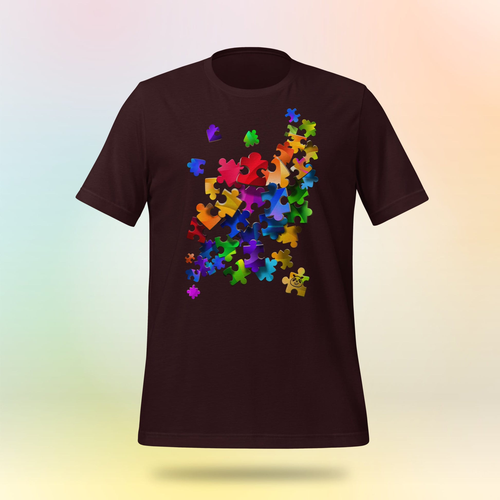 Colorful Unity Tee. Puzzle pieces. Unisex T-shirt. Dark