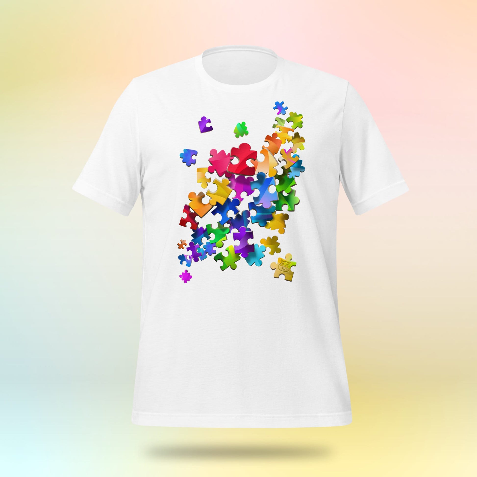 Colorful Unity Tee. Puzzle pieces. Unisex T-shirt. Bright
