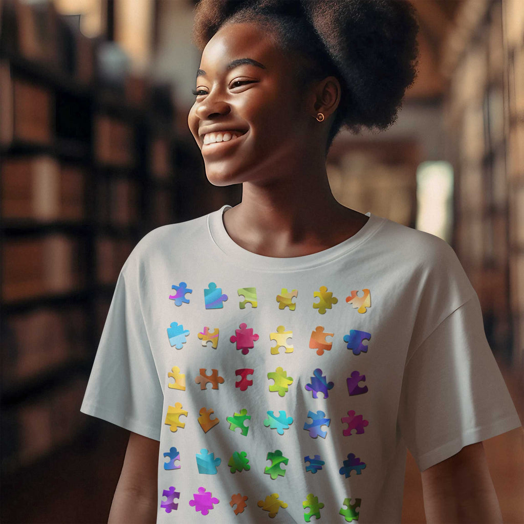 Rompecabezas de Unity. Matriz de rompecabezas. Camiseta unisex. Brillante.