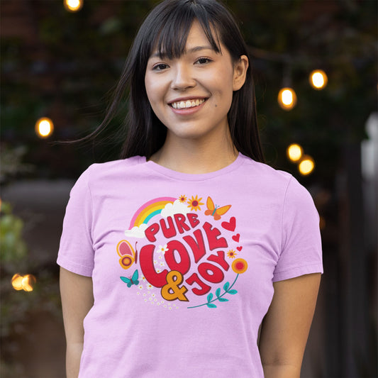 Pure Love and Joy (classic). Gute Laune satt! Lockeres Damen T-Shirt. SE