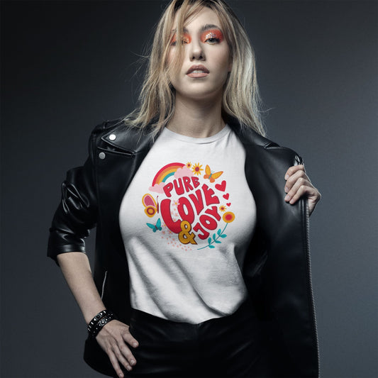 Pure Love and Joy (classic). Gute Laune satt! Lockeres Damen-T-Shirt